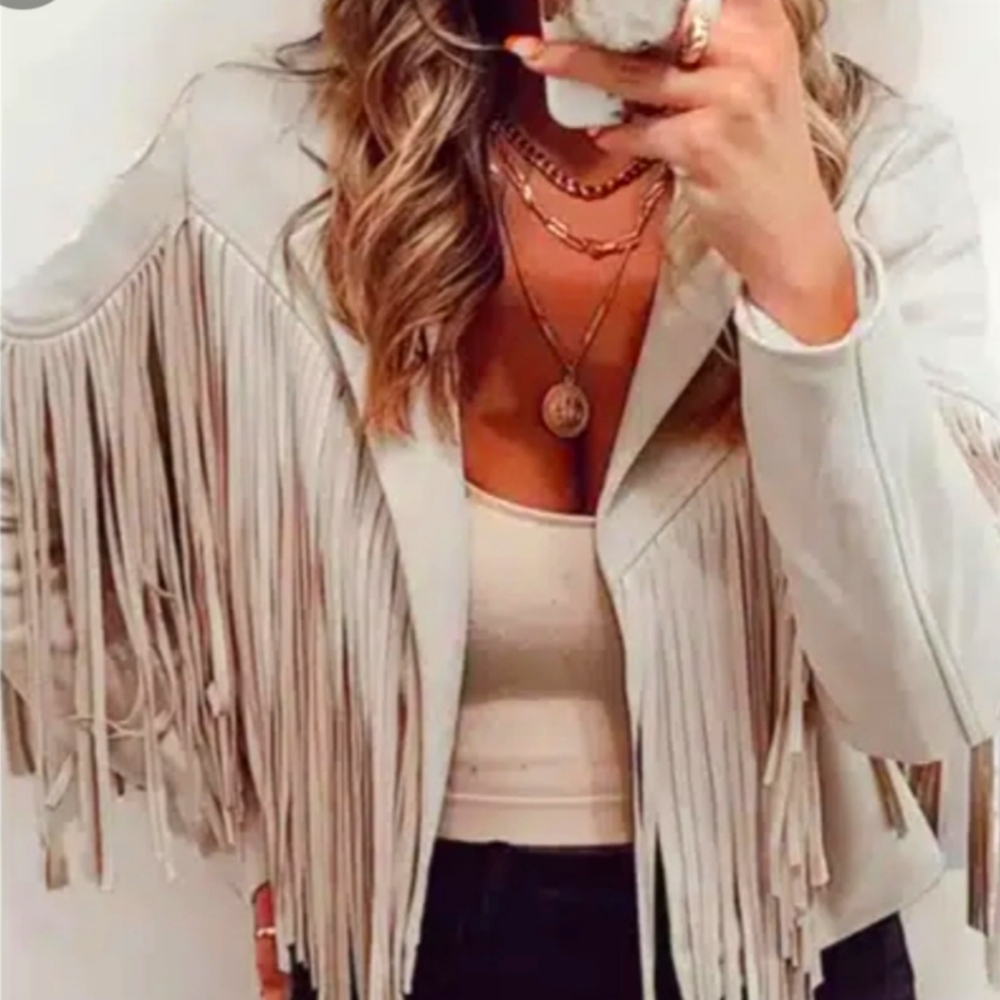 Womens Fringe shirt/ light weight jacket